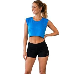 Hurley Blue Sleeveless Crop Top, M